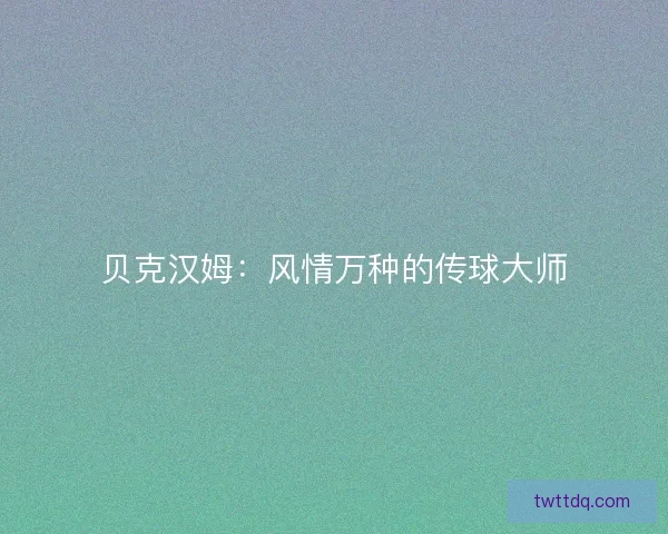 贝克汉姆：风情万种的传球大师