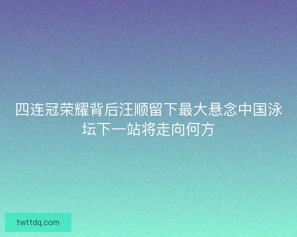 四连冠荣耀背后汪顺留下最大悬念中国泳坛下一站将走向何方 四连冠荣耀背后汪顺留下最大悬念中国泳坛下一站将走向何方