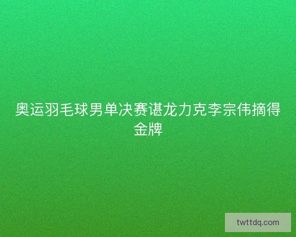 奥运羽毛球男单决赛谌龙力克李宗伟摘得金牌