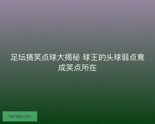 足坛搞笑点球大揭秘 球王的头球弱点竟成笑点所在 足坛搞笑点球大揭秘 球王的头球弱点竟成笑点所在