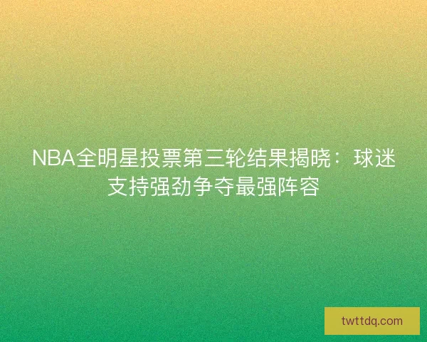 NBA全明星投票第三轮结果揭晓：球迷支持强劲争夺最强阵容